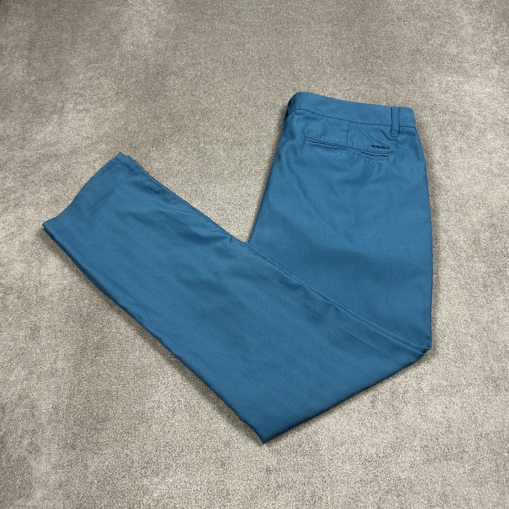 Bonobos Performance Link Tech Stretch Golf Pants Blue 36x32 Slim Herringbone